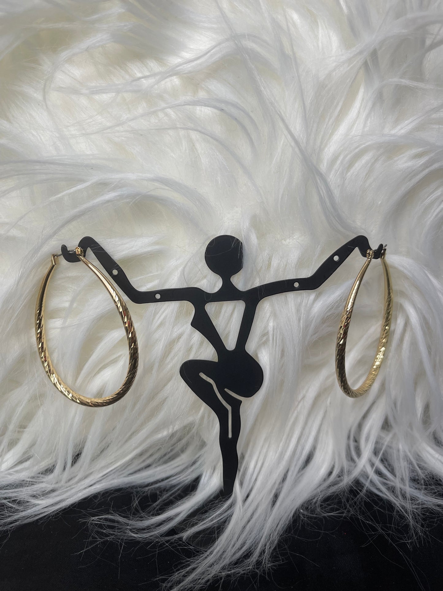 Gold Teardrop Hoop Earrings (60mm diameter)