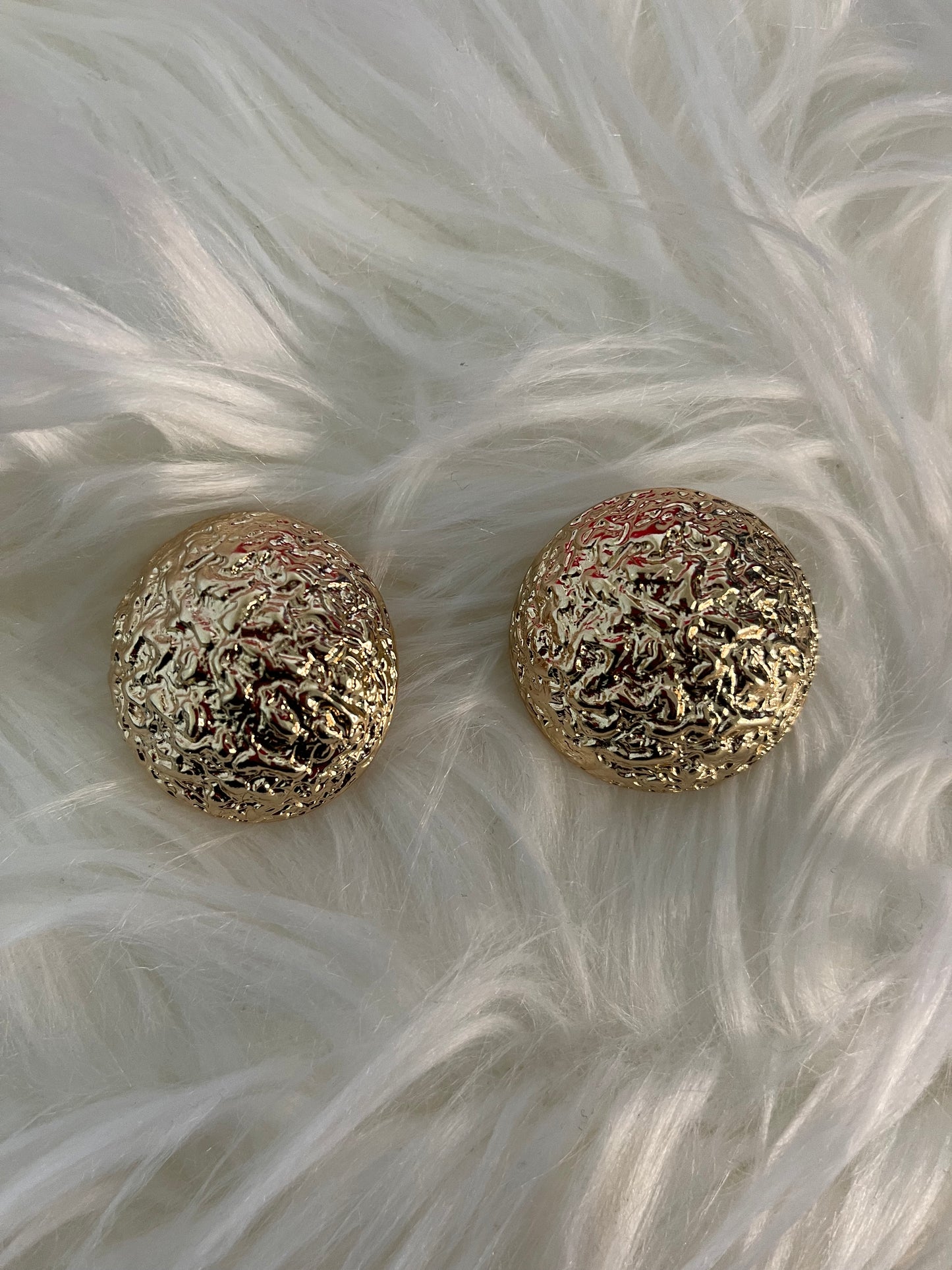 Round Hammered Clip On Earrings