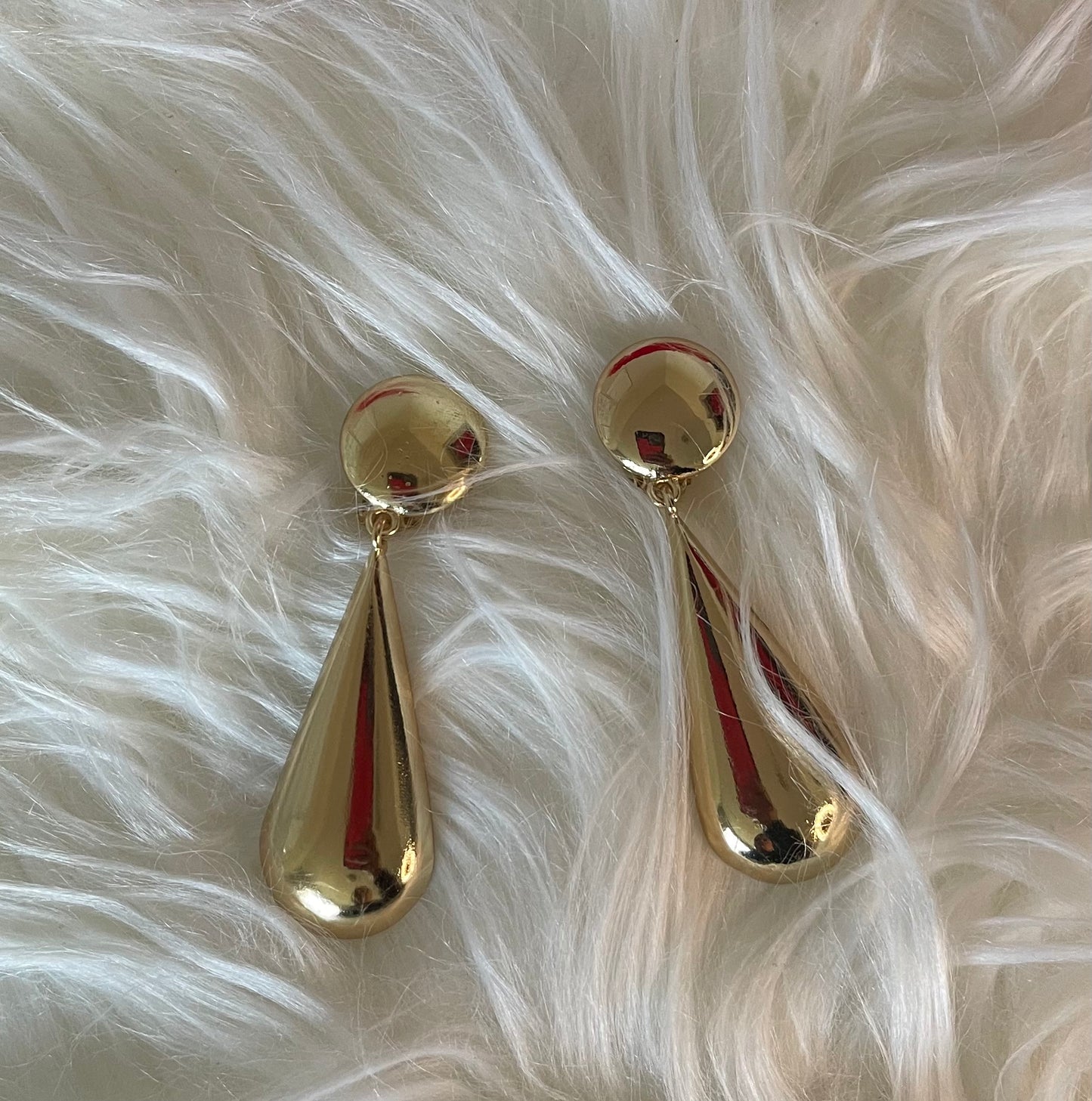 Gold Dangle Clip On Earrings