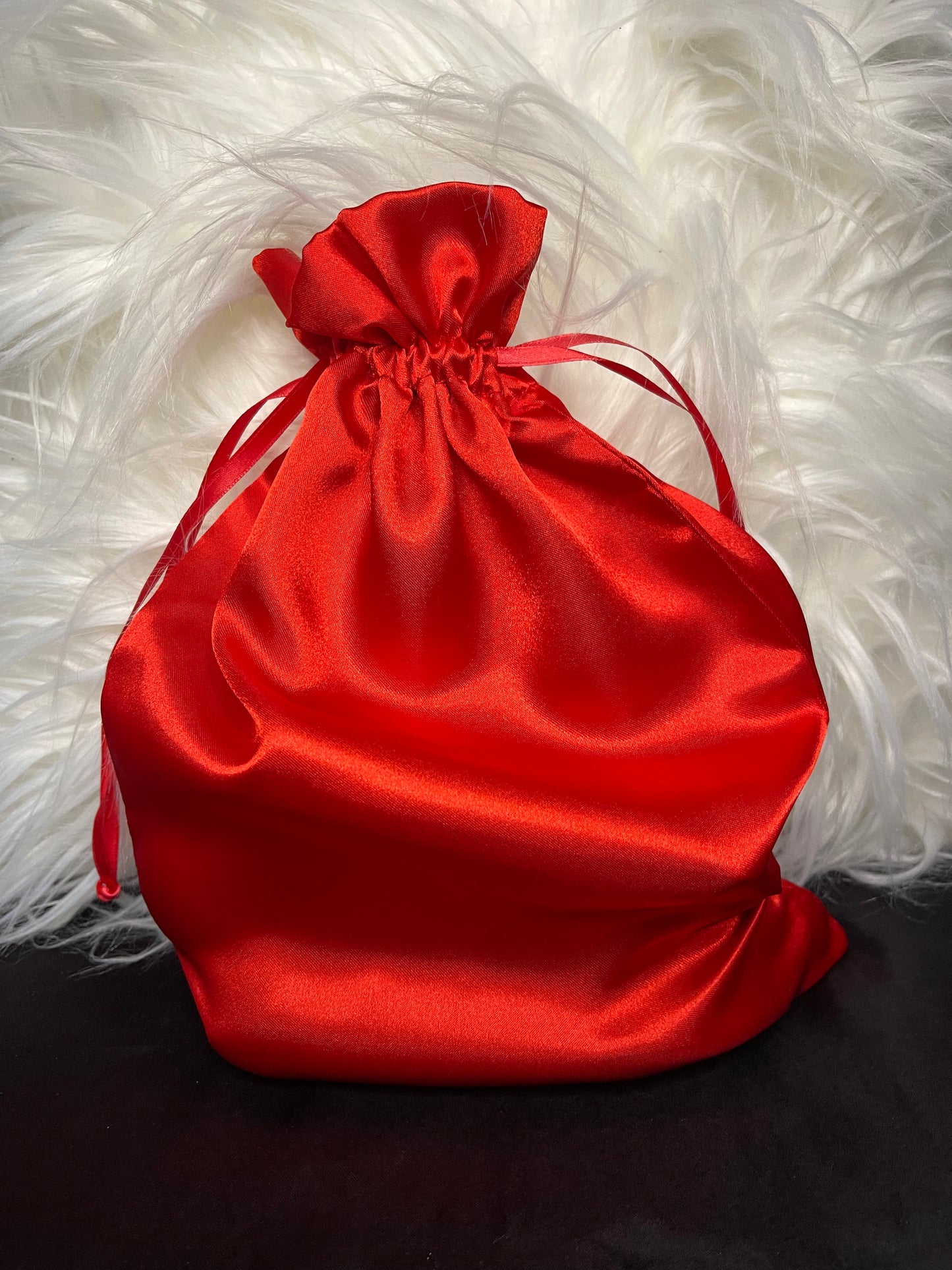 Red Satin Drawstring Bag