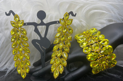 Yellow Rhinestone Earrings