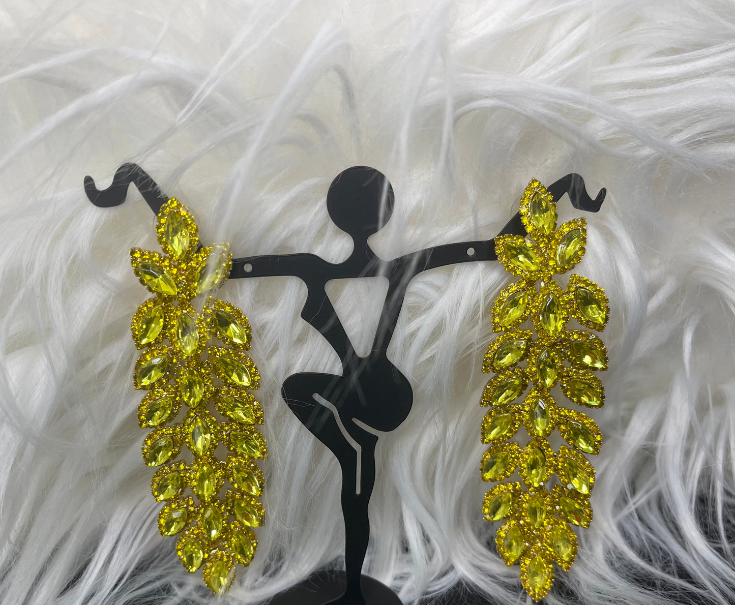 Yellow Rhinestone Earrings