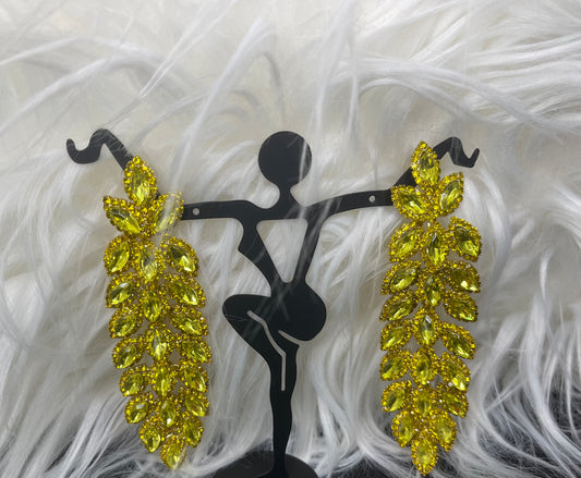 Yellow Rhinestone Earrings