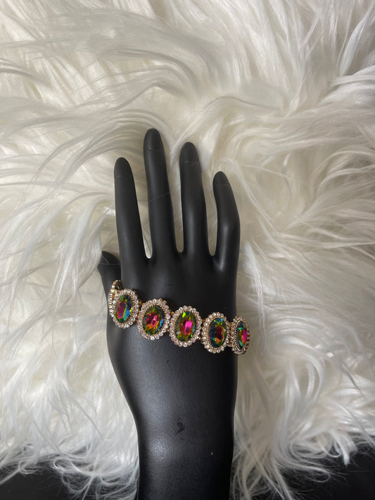 Green AB Rhinestone Bracelet
