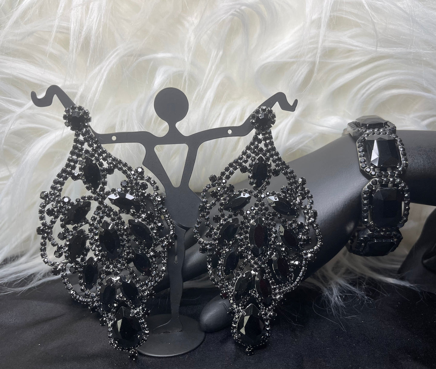 Black Rhinestone Earrings