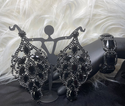 Black Rhinestone Earrings