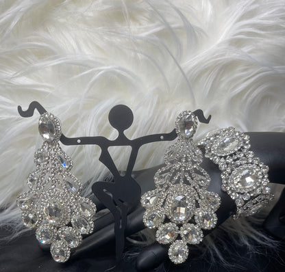 Clear Rhinestone Bracelet with Silver Accents
