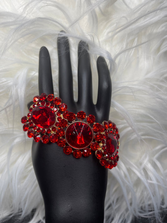 Red Rhinestone Bracelet