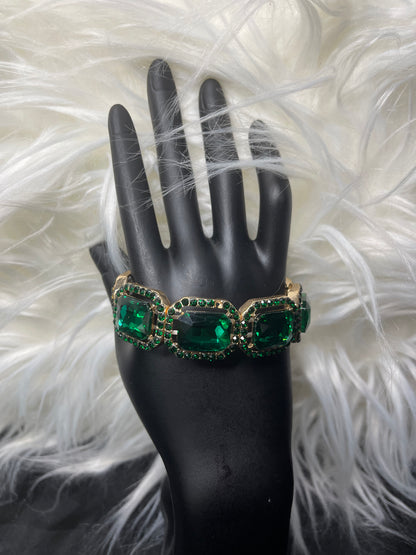 Green Rhinestone Bracelet