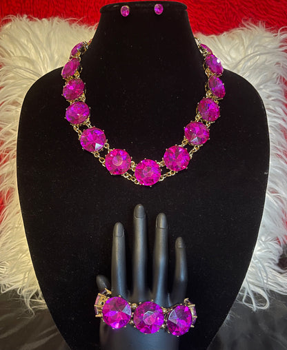 Pink Rhinestone Necklace