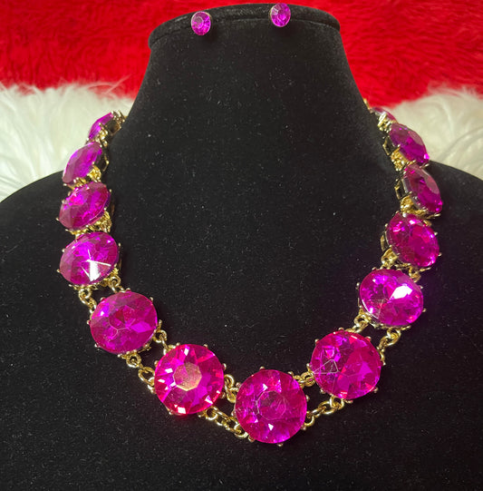 Pink Rhinestone Necklace